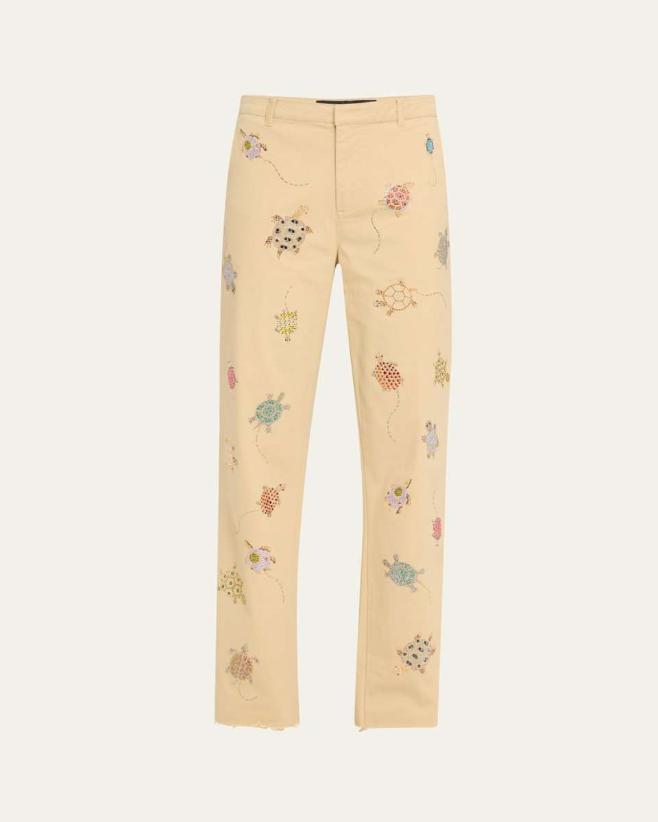 Turtle Time Straight-Leg Ankle Chino Pants